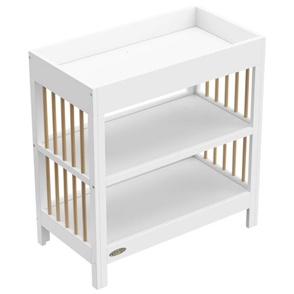 Graco Teddi 2-Shelf Changing Table with Changing Pad - White/Driftwood