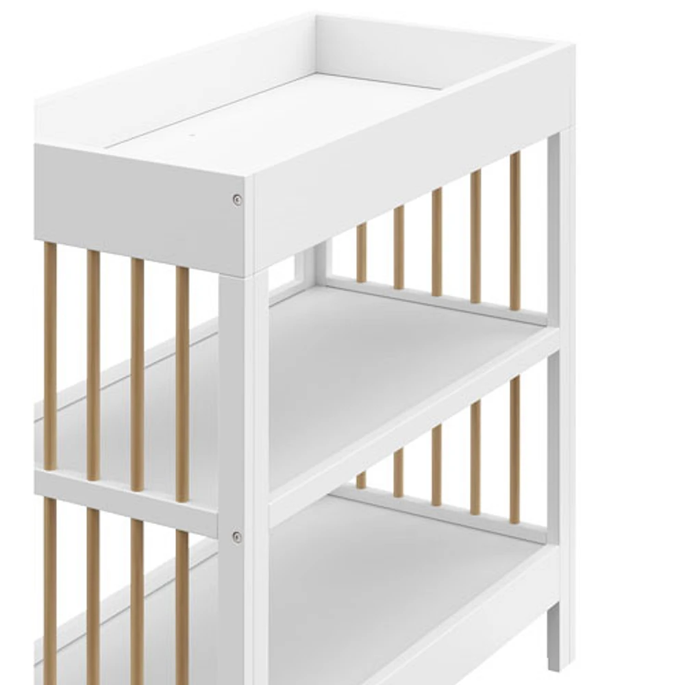 Graco Teddi 2-Shelf Changing Table with Changing Pad - White/Driftwood