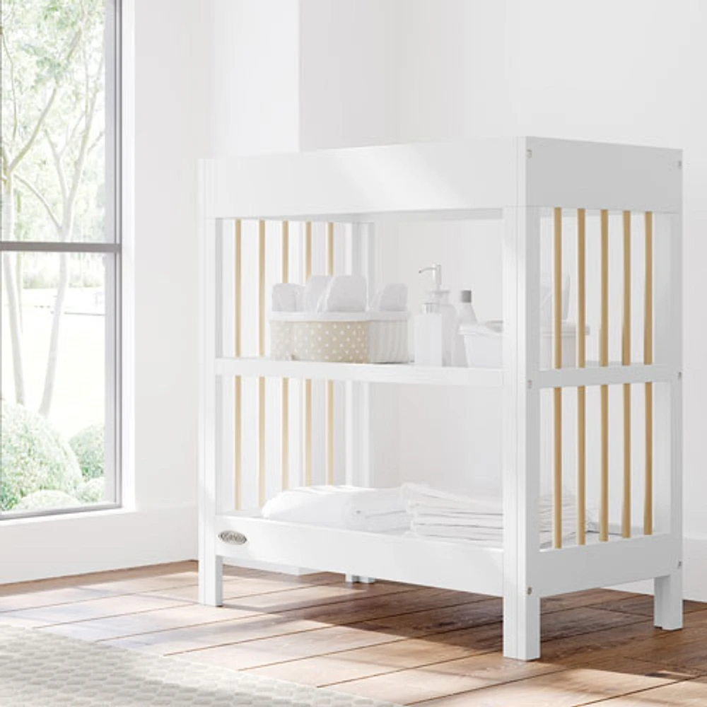 Graco Teddi 2-Shelf Changing Table with Changing Pad - White/Driftwood