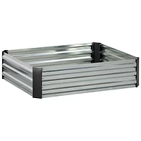 Grapevine Galvanized Steel Raised Garden Bed Box (PL10437 6A) - Silver