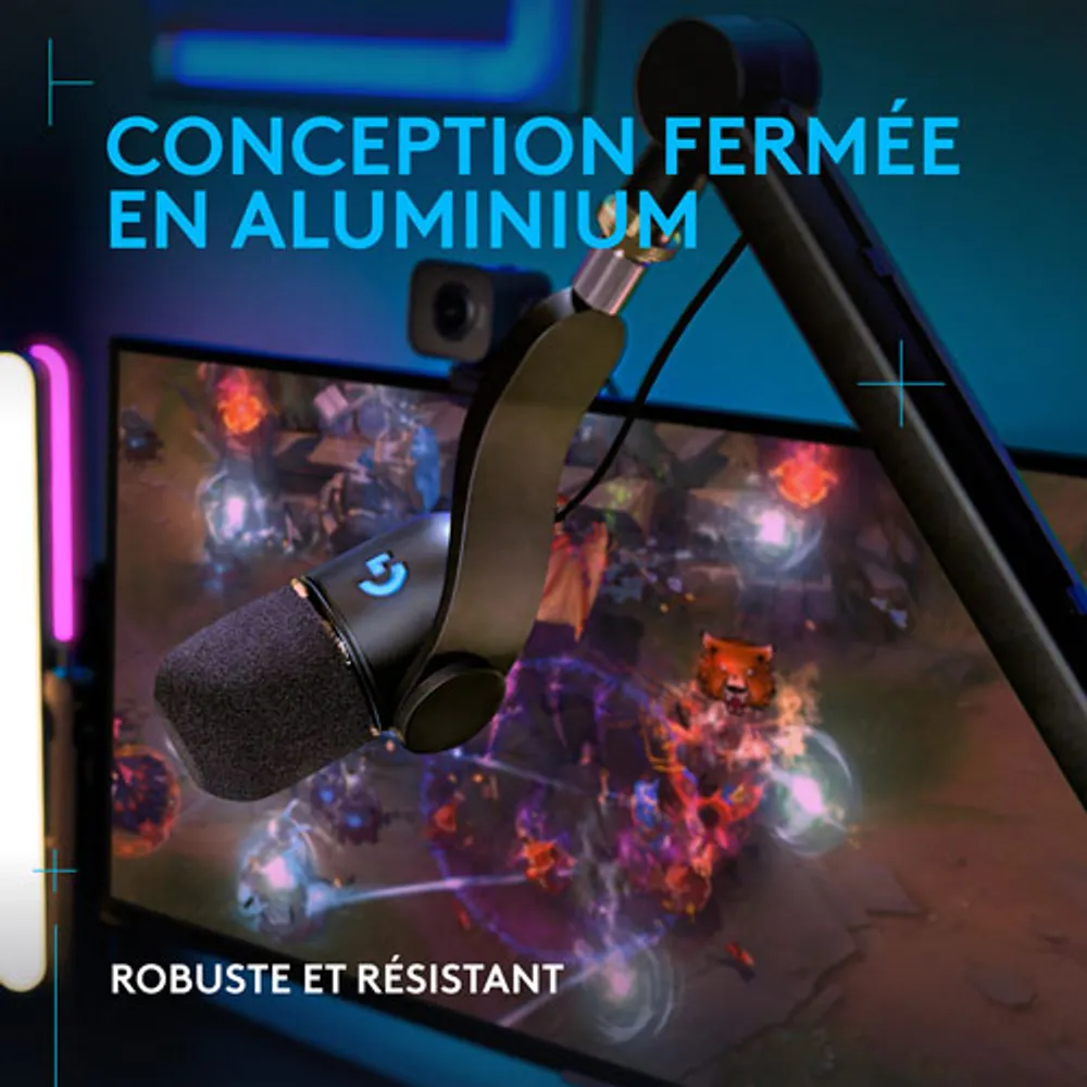 Ensemble avec micro dynamique de jeu supercardidoïde LIGHTSYNC RVB Yeticaster GX et bras de tige pour microphone de Logitech G - Exclusivité de Best Buy