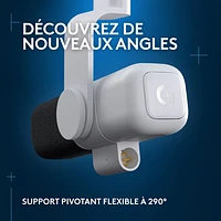 Microphone dynamique actif XLR diffusion jeu Yeti Studio Logitech G préampli actif ClearAmp - Blanc