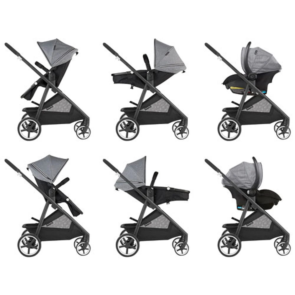 Système de transport modulaire intelligent Gold SensorSafe Shyft d'Evenflo avec siège d'auto pour bébé LiteMax - Gris lunaire