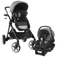 Evenflo Gold SensorSafe Pivot Xpand Smart Modular Travel System w/ LiteMax Infant Car Seat - Moonstone Grey