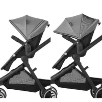 Evenflo Gold SensorSafe Pivot Xpand Smart Modular Travel System w/ LiteMax Infant Car Seat - Moonstone Grey