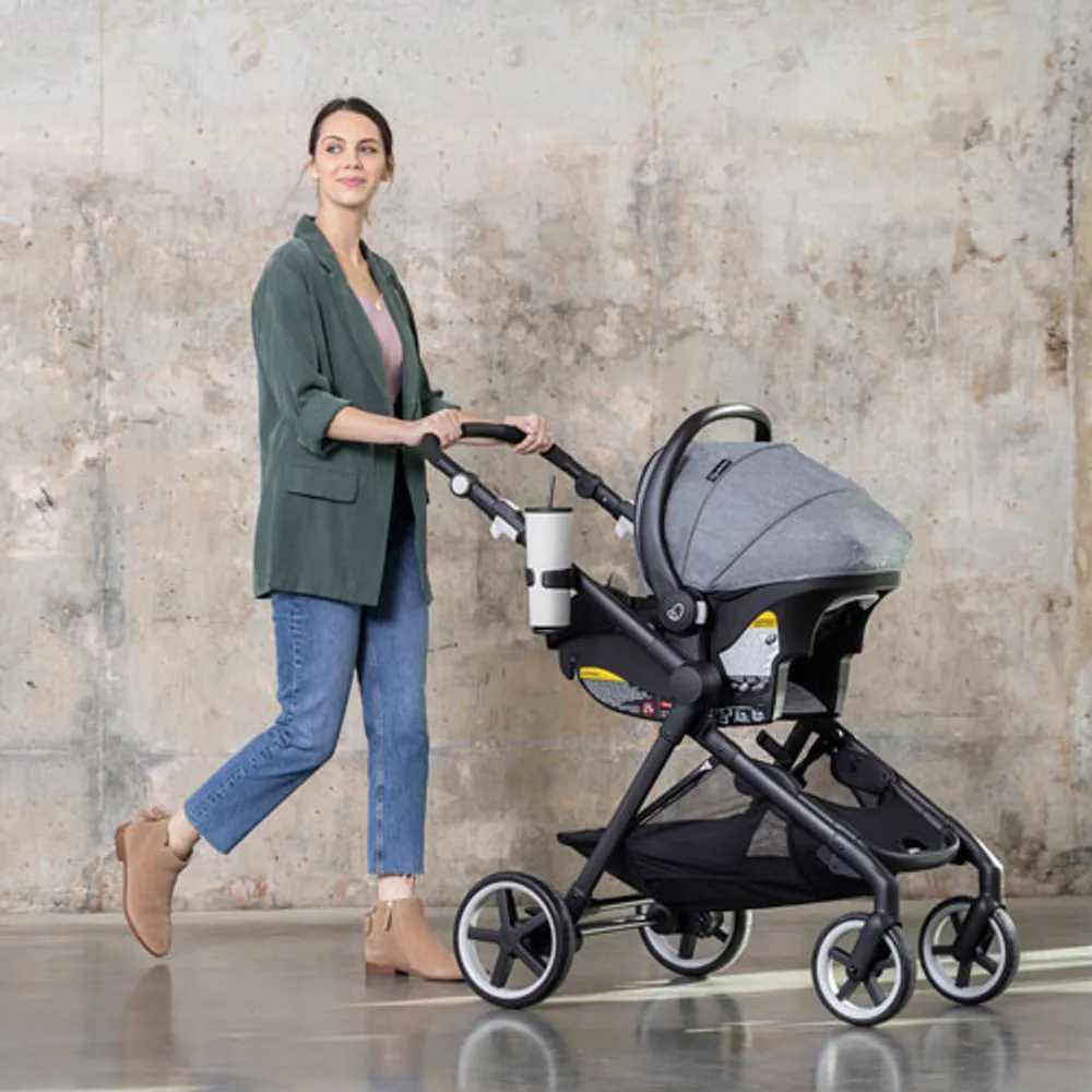 Système de transport modulaire intelligent Gold SensorSafe Pivot Xpan d'Evenflo avec siège d'auto pour bébé LiteMax - Gris lunaire