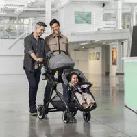 Système de transport modulaire intelligent Gold SensorSafe Pivot Xpan d'Evenflo avec siège d'auto pour bébé LiteMax - Gris lunaire