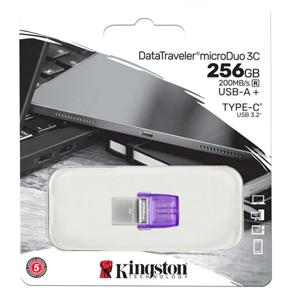 Clé USB 3.2 DataTraveler microDuo 3C 1 de 256 Go de Kingston