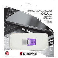 Clé USB 3.2 DataTraveler microDuo 3C 1 de 256 Go de Kingston