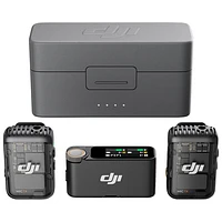 DJI Mic 2 Wireless Microphone (2 TX + 1 RX + Charging Case) - Shadow Black