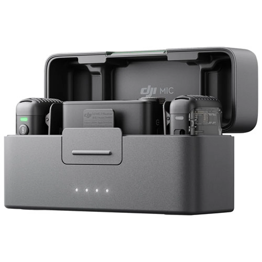 DJI Mic 2 Wireless Microphone (2 TX + 1 RX + Charging Case) - Shadow Black