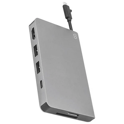 Adaptateurs multiports USB-C 5-en-1 de LOGiiX avec câble USB-C de 100 W (LGX-13101)