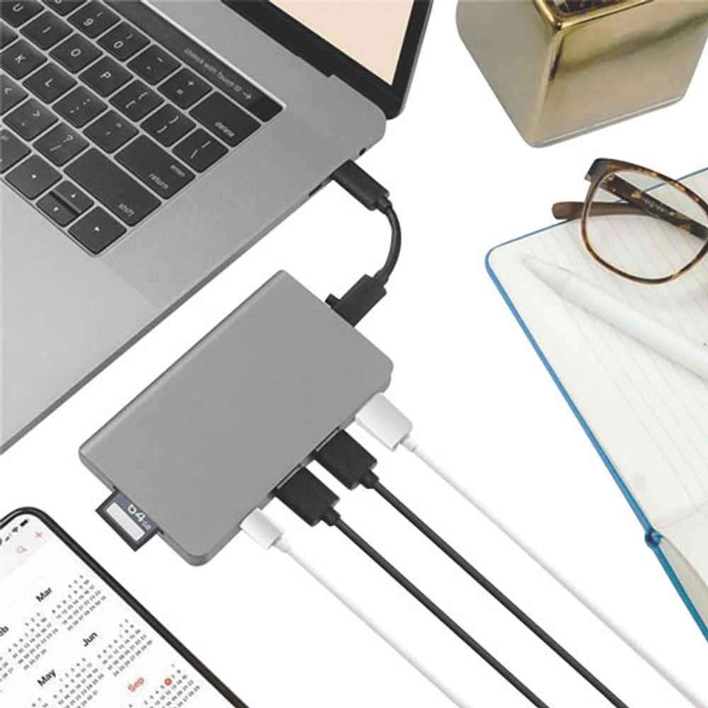 LOGiiX USB-C 5-in-1 Multi-Port Adapters with 100W USB C Cable (LGX-13101)