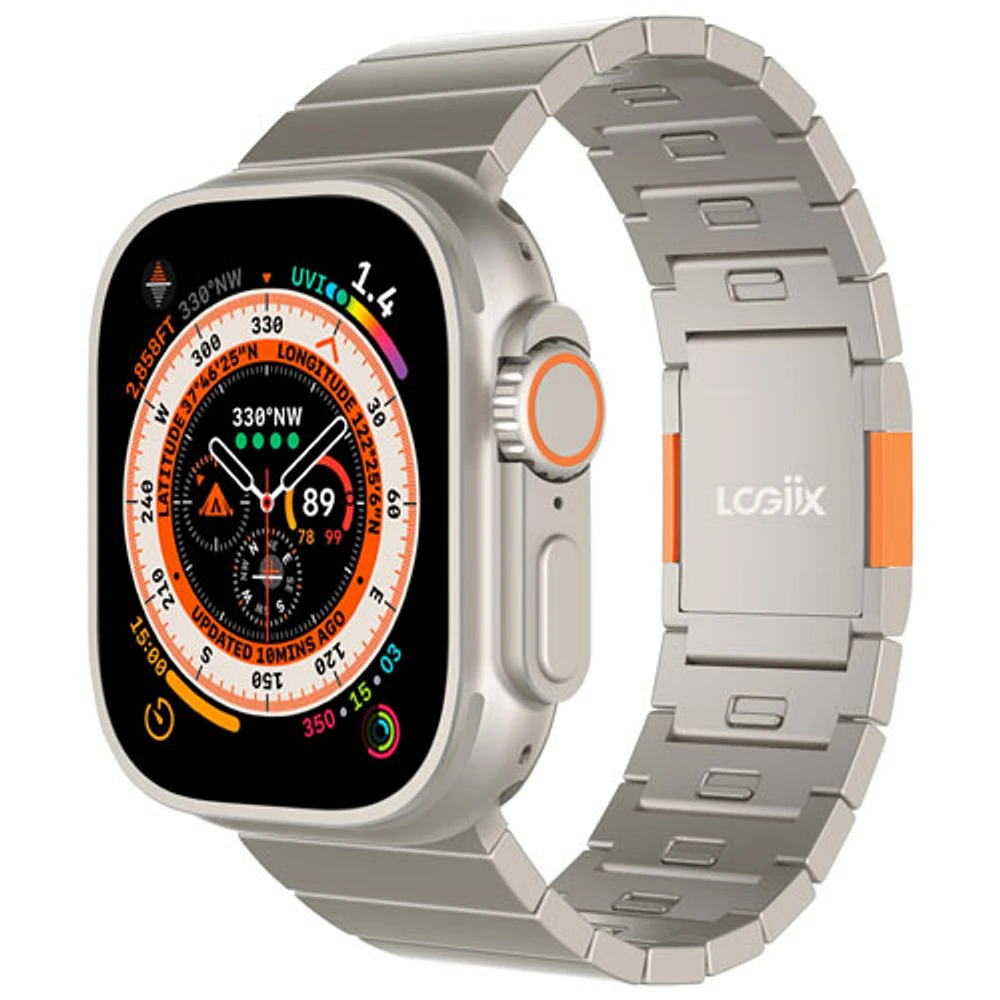 Bracelet en aluminium de LOGiiX pour Apple Watch Ultra de 42/44/45/49 mm - Titane