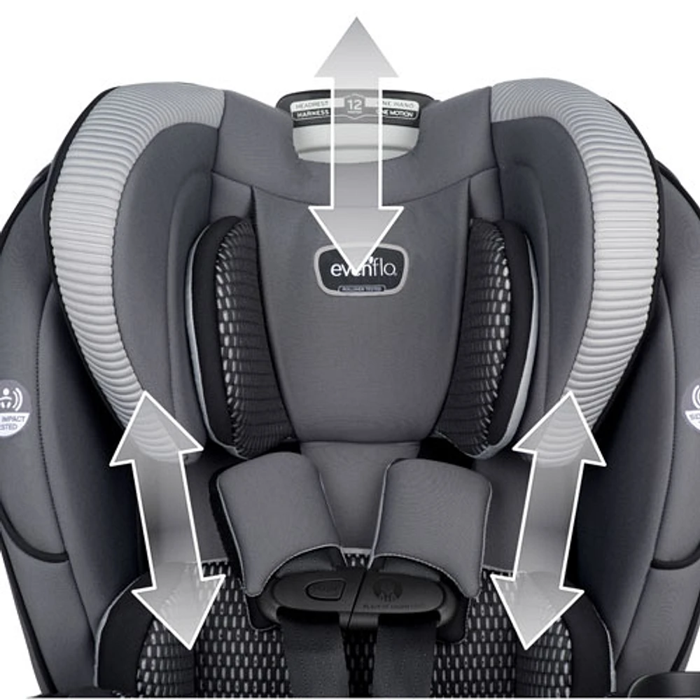 Evenflo EveryFit 3-in-1 Convertible High-Back Booster Car Seat - Winston Grey