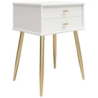 Little Seeds Valentina Transitional 1-Drawer Kids Nightstand - White