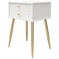 Little Seeds Valentina Transitional 1-Drawer Kids Nightstand - White