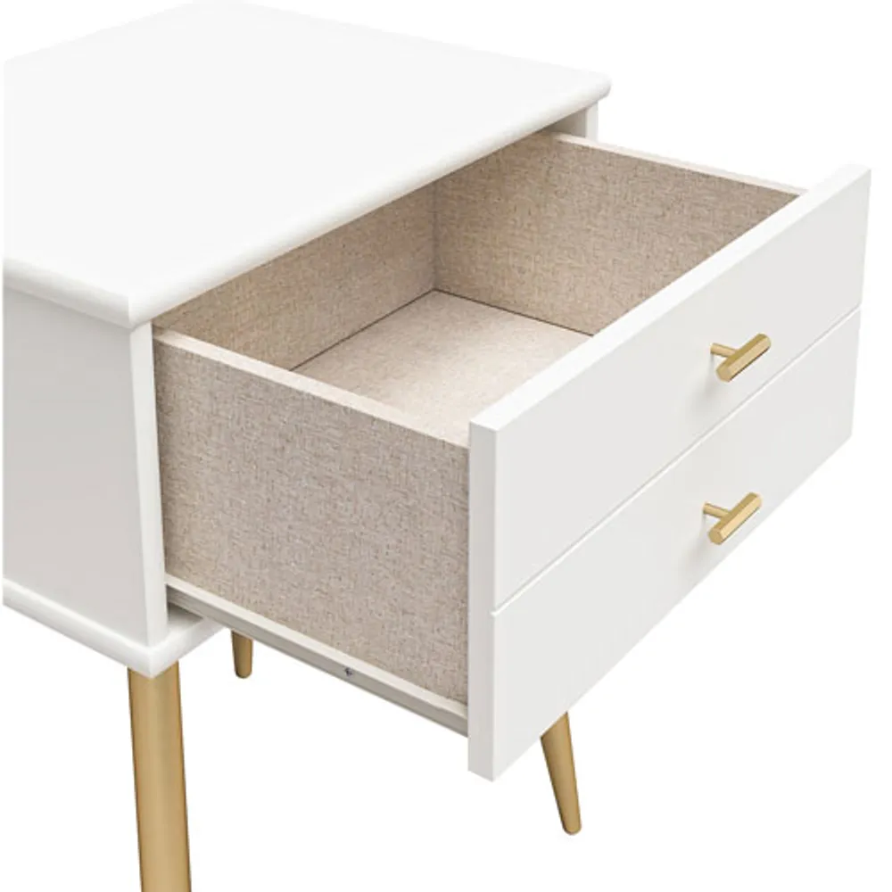 Little Seeds Valentina Transitional 1-Drawer Kids Nightstand - White