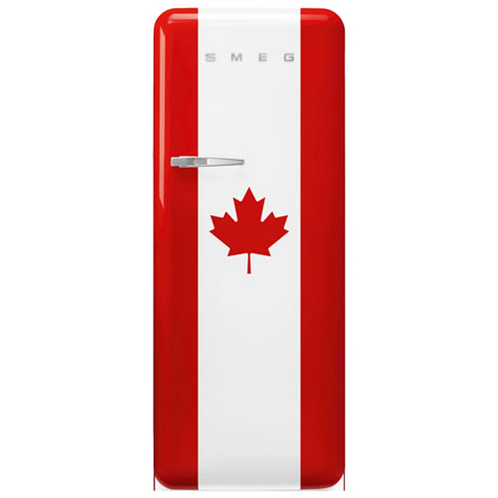 Smeg 24" 9.9 Cu. Ft. Top Freezer Refrigerator with LED Lighting (FAB28URDCA3) - Canada Flag - Only at Best Buy