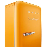 Smeg Veuve Clicquot 24" 9.9 Cu. Ft. Top Freezer Refrigerator with LED Lighting (FAB28URDYVC3) - Orange