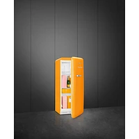 Smeg Veuve Clicquot 24" 9.9 Cu. Ft. Top Freezer Refrigerator with LED Lighting (FAB28URDYVC3) - Orange