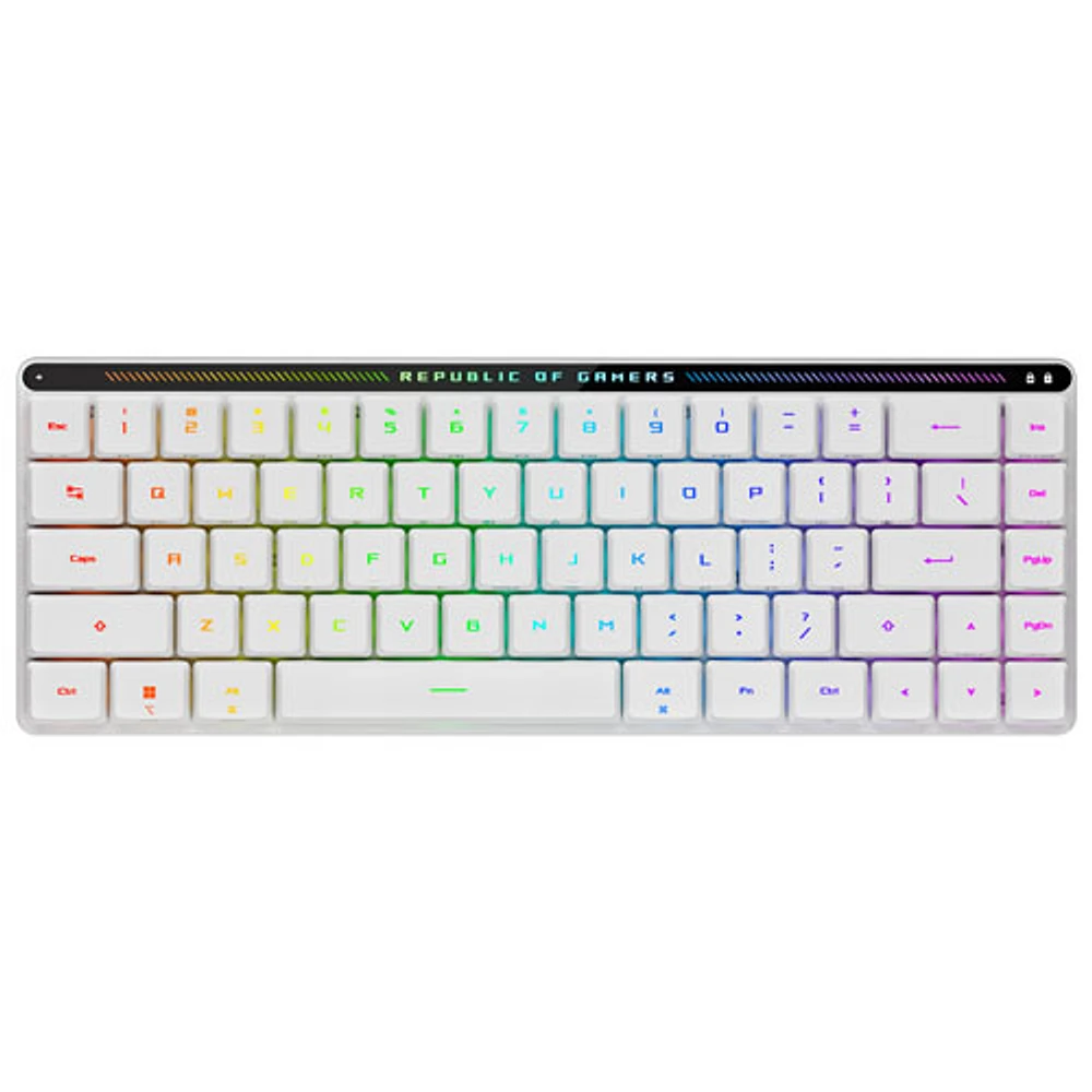 Clavier de jeu mécanique rétroéclairé à profil bas Bluetooth ROG M603 Falchion RX Red d'ASUS - Blanc - Exclusivité BBY