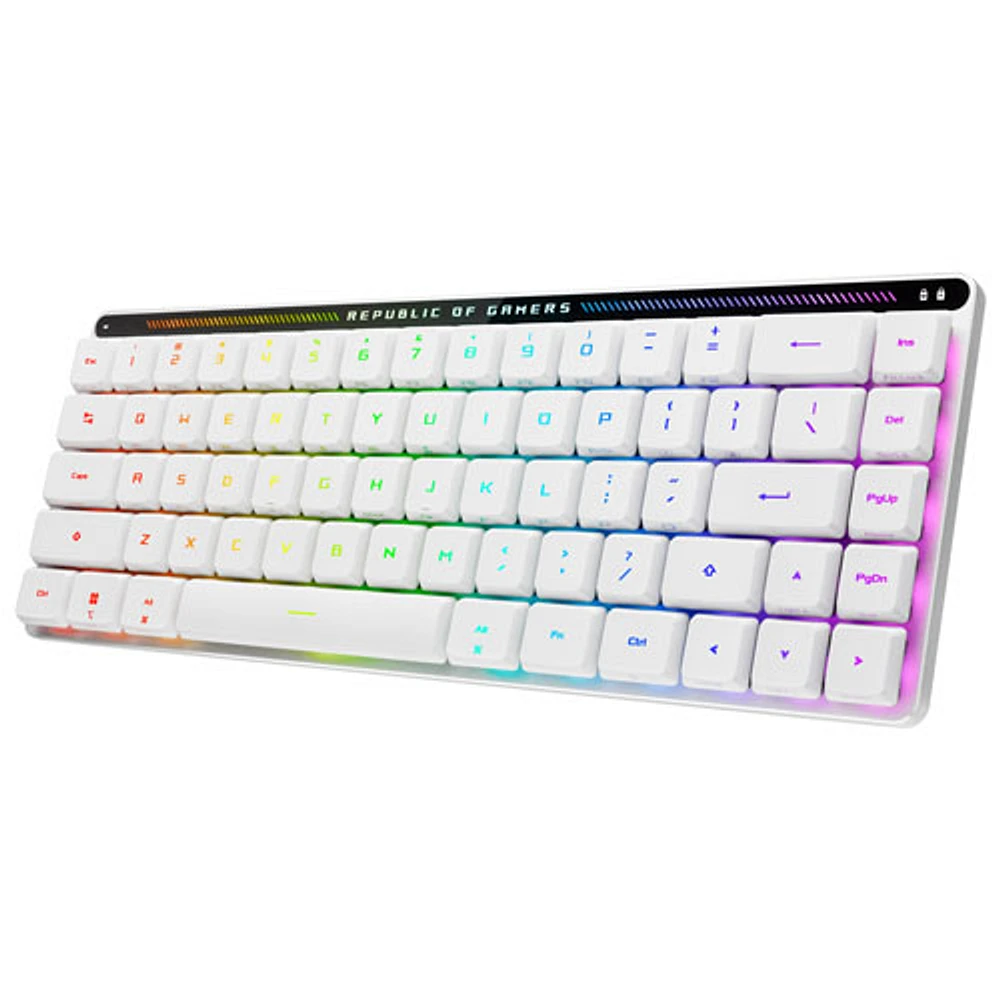 Clavier de jeu mécanique rétroéclairé à profil bas Bluetooth ROG M603 Falchion RX Red d'ASUS - Blanc - Exclusivité BBY