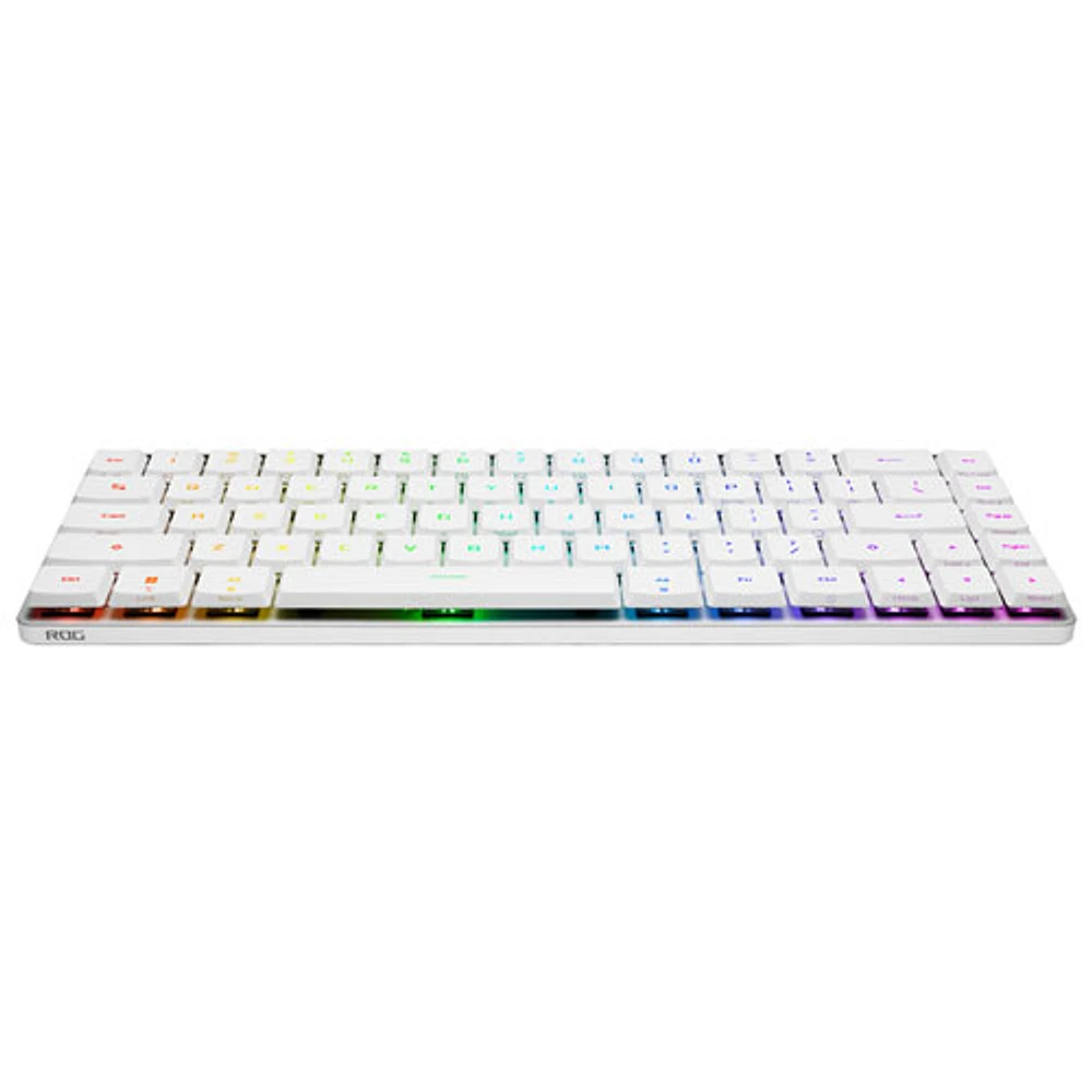 Clavier de jeu mécanique rétroéclairé à profil bas Bluetooth ROG M603 Falchion RX Red d'ASUS - Blanc - Exclusivité BBY