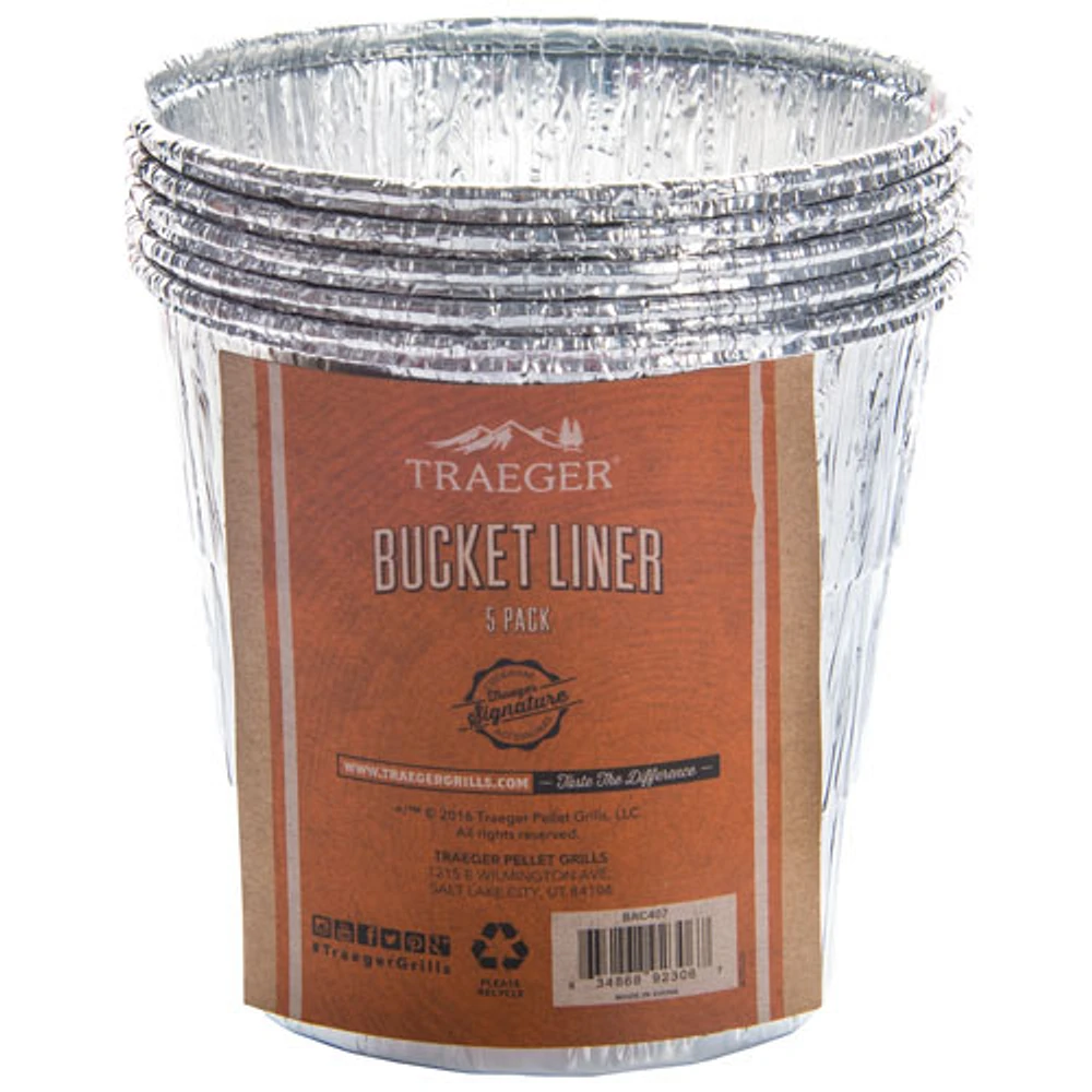 Doublure de bac à graisse jetable pour barbecues Pro 22, Pro 575 & Ironwood 650 de Traeger - Argenté - Paquet de 5