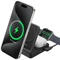 Anker Qi2 MagGo 3-in-1 15W Wireless Charging Station with MagSafe - Black