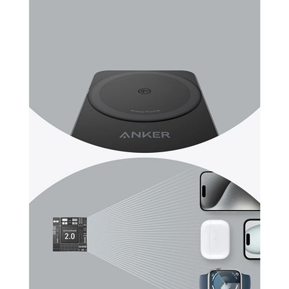 Anker Qi2 MagGo 3-in-1 15W Wireless Charging Station with MagSafe - Black