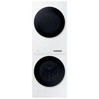 Samsung 5.3 Cu. Ft. Front Load Electric Washer & Dryer Laundry Hub (WH46DBH550EWAC) - White - Only at Best Buy