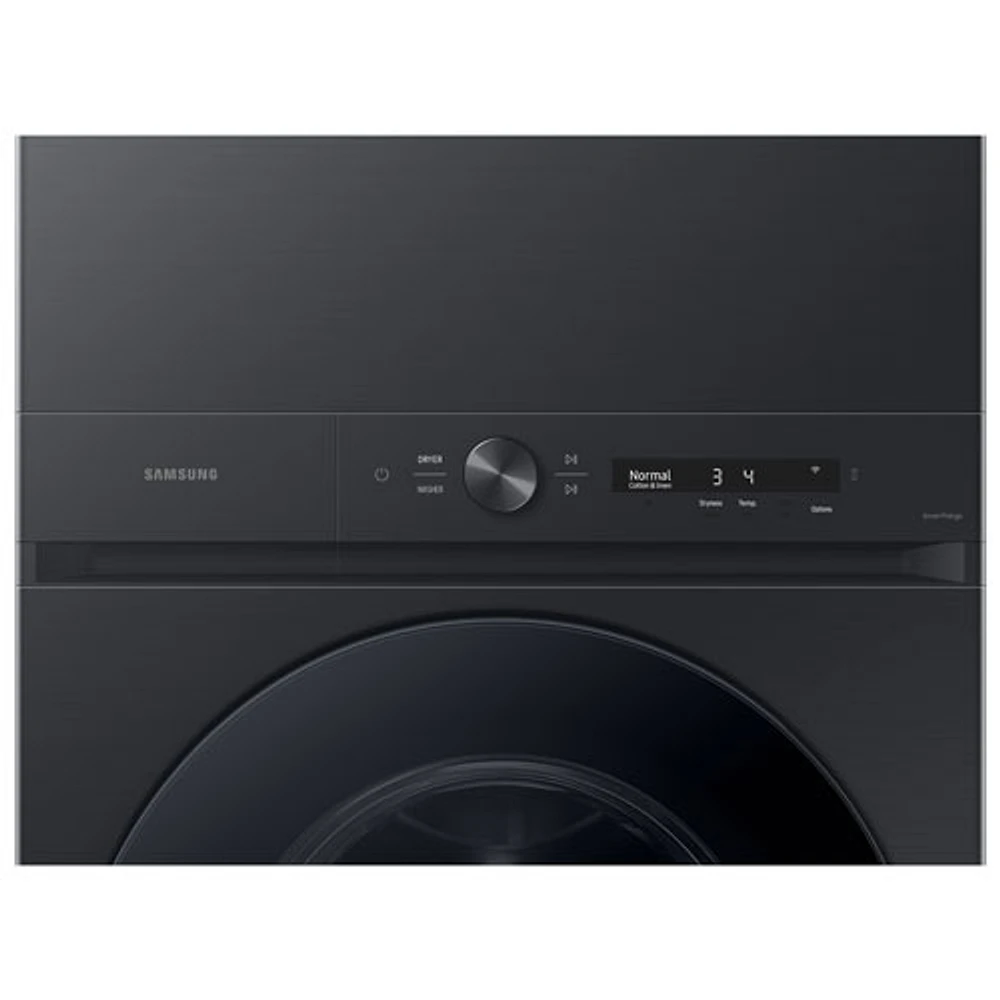 Samsung 5.3 Cu. Ft. Front Load Electric Washer & Dryer Laundry Hub (WH46DBH550EVAC) - Black Stainless Steel