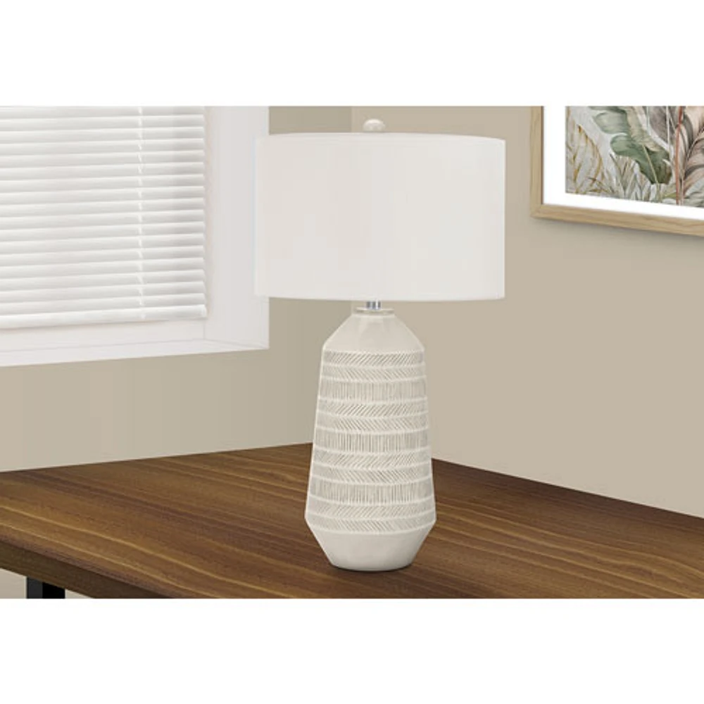 Monarch Contemporary 33" Table Lamp - Cream