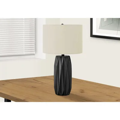 Monarch Contemporary 25" Table Lamp - Black/Cream