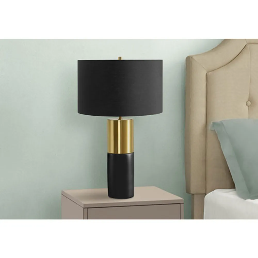 Monarch Contemporary 25" Table Lamp - Black