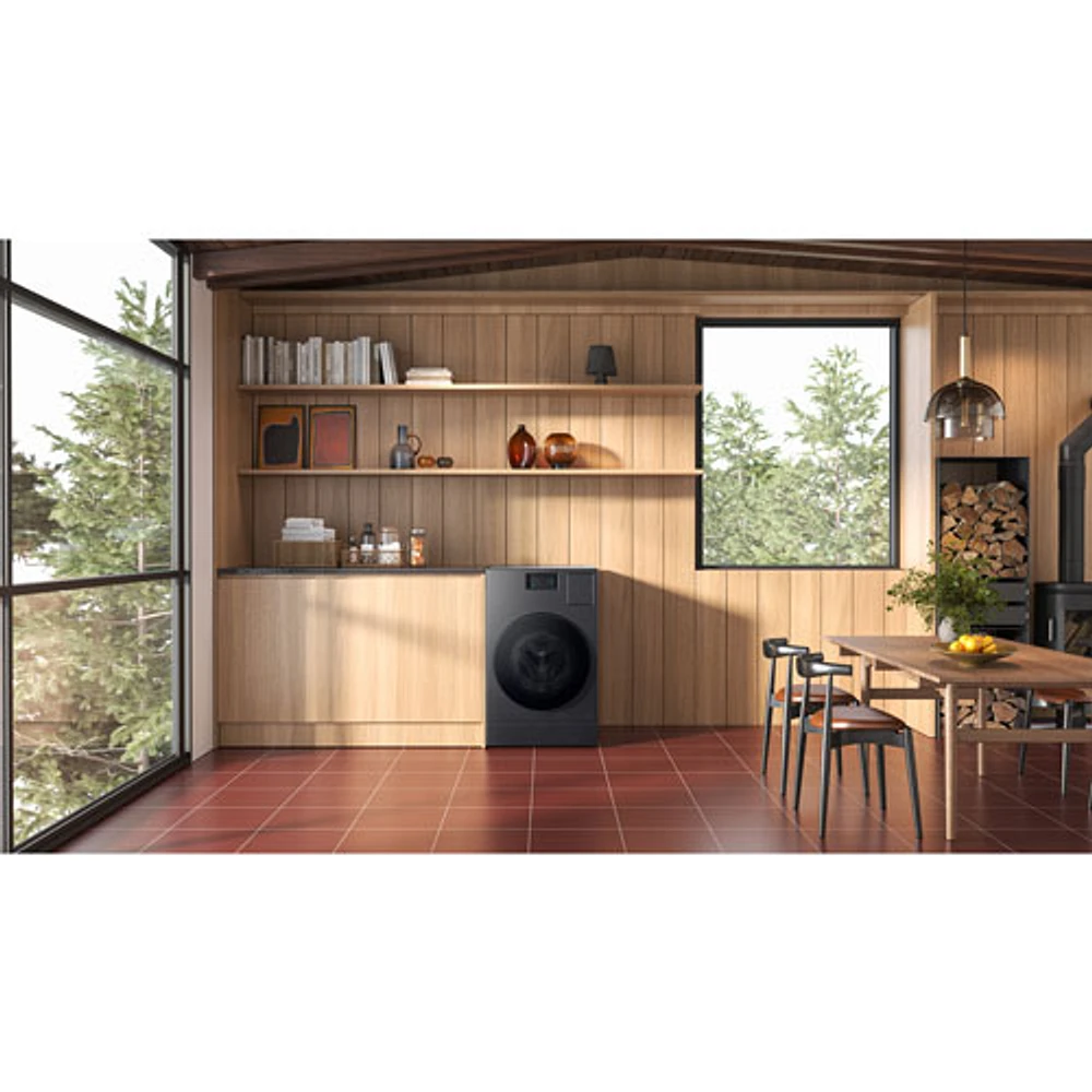 Laveuse-sécheuse à pompe à chaleur hybride de 6,1 pi³ de Samsung (WD53DBA900HZA1) - Acier foncé