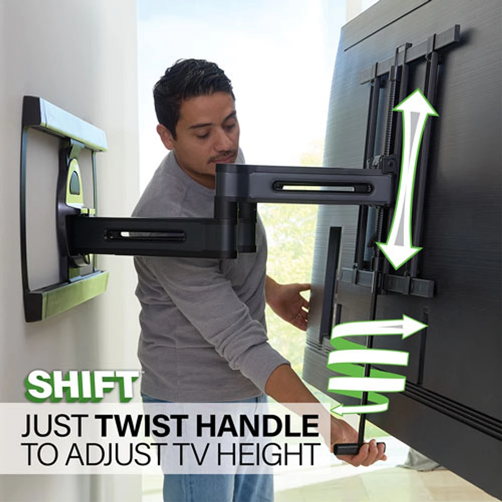 Support mural articulé Elite Advanced avec fonction 4D + Shift de SANUS pour téléviseur de 42 à 90 po