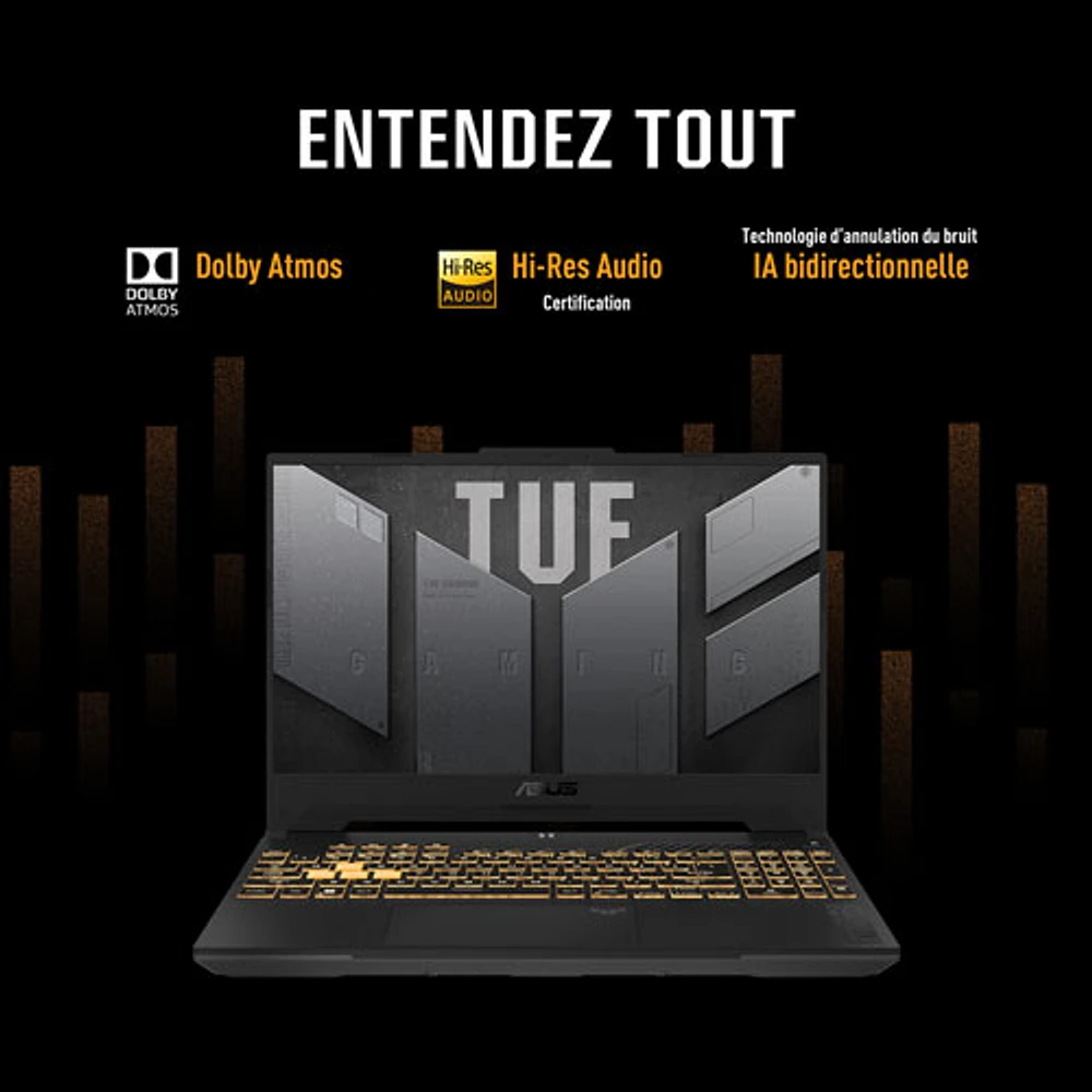 Portable de jeu 144 Hz de 15,6 po TUF Gaming F15 d'ASUS (Core i5-12500H d'Intel/RAM 16 Go/SSD 512 Go/RTX 3050)