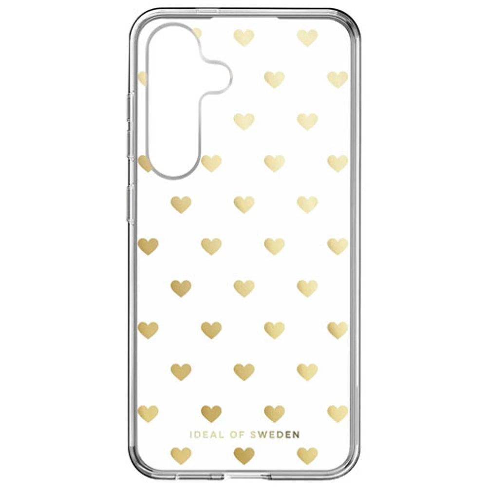 Ideal of Sweden Clear Fitted Hard Shell Case for Galaxy S24 - Gold Hearts