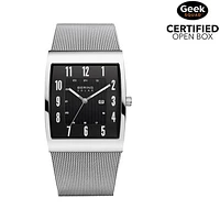 Open Box - Bering Solar 33mm Men's Solar Powered Casual Watch - Silver/Black