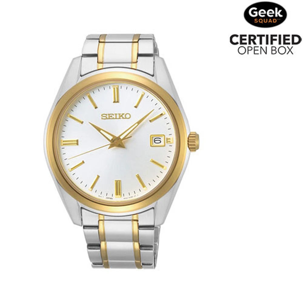 Open Box - Seiko 40.2mm Men's Dress Watch - Gold/Silver/White