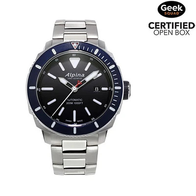 Open Box - Alpina Seastrong Diver 300 44mm Men's Sport Watch - Silver-Tone/Black