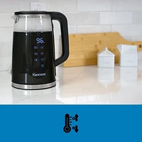 Kenmore Glass Electric Kettle with Digital Temperature Control - 1.8QT/1.7L - Glass