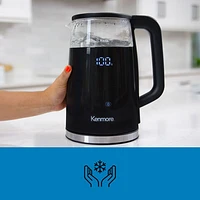 Bouilloire électrique en verre de Kenmore avec commande de température numérique - 1,8 pte/1,7 l - Verre