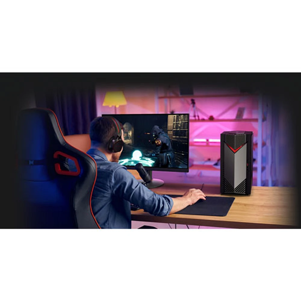 Acer Nitro N50 Gaming PC - Black/Red (Intel Core i5-14400F/512GB SSD/8GB RAM/Intel ARC 380/Windows 11)