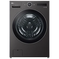 Laveuse/sécheuse électrique haute efficacité de 5,7 pi³ de LG (WM6998HBA) - Acier noir