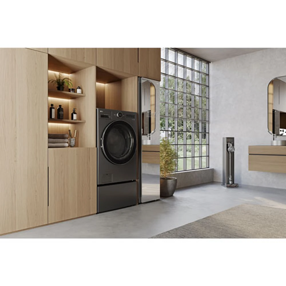 Laveuse/sécheuse électrique haute efficacité de 5,7 pi³ de LG (WM6998HBA) - Acier noir