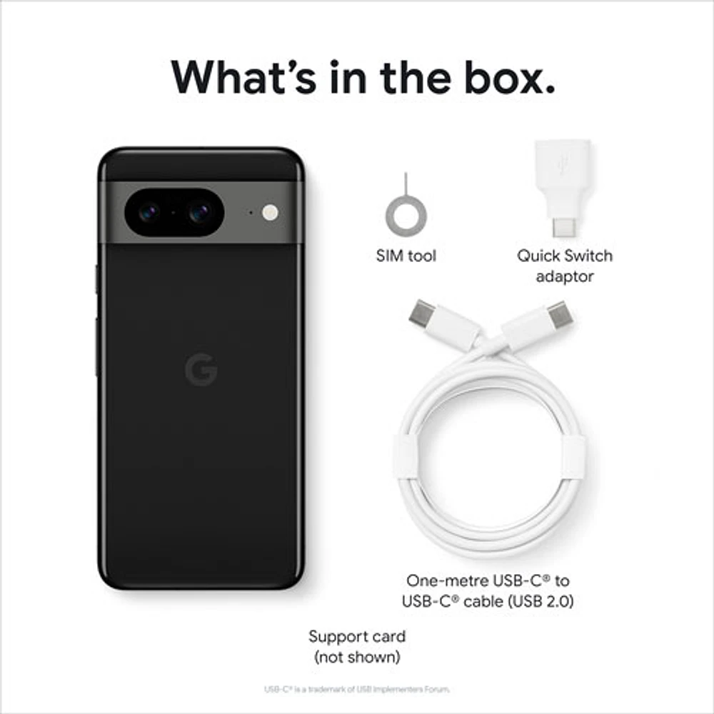 Fido Google Pixel 8 128GB - Obsidian - Monthly Financing