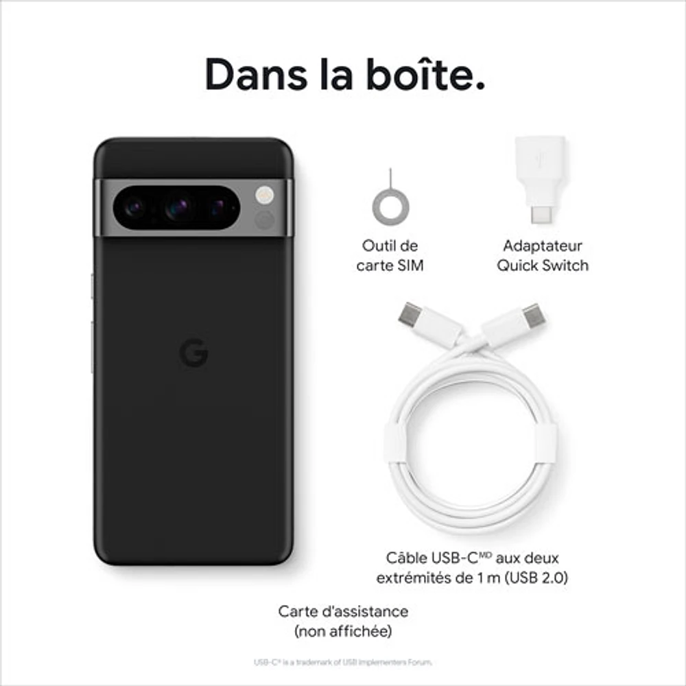 Pixel 8 Pro de 128 Go de Google offert par Rogers - Noir volcanique - Financement mensuel
